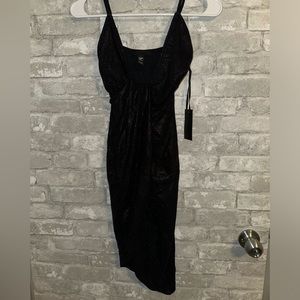 NWT h:ours sparkly midi black dress sz XXS #Q1